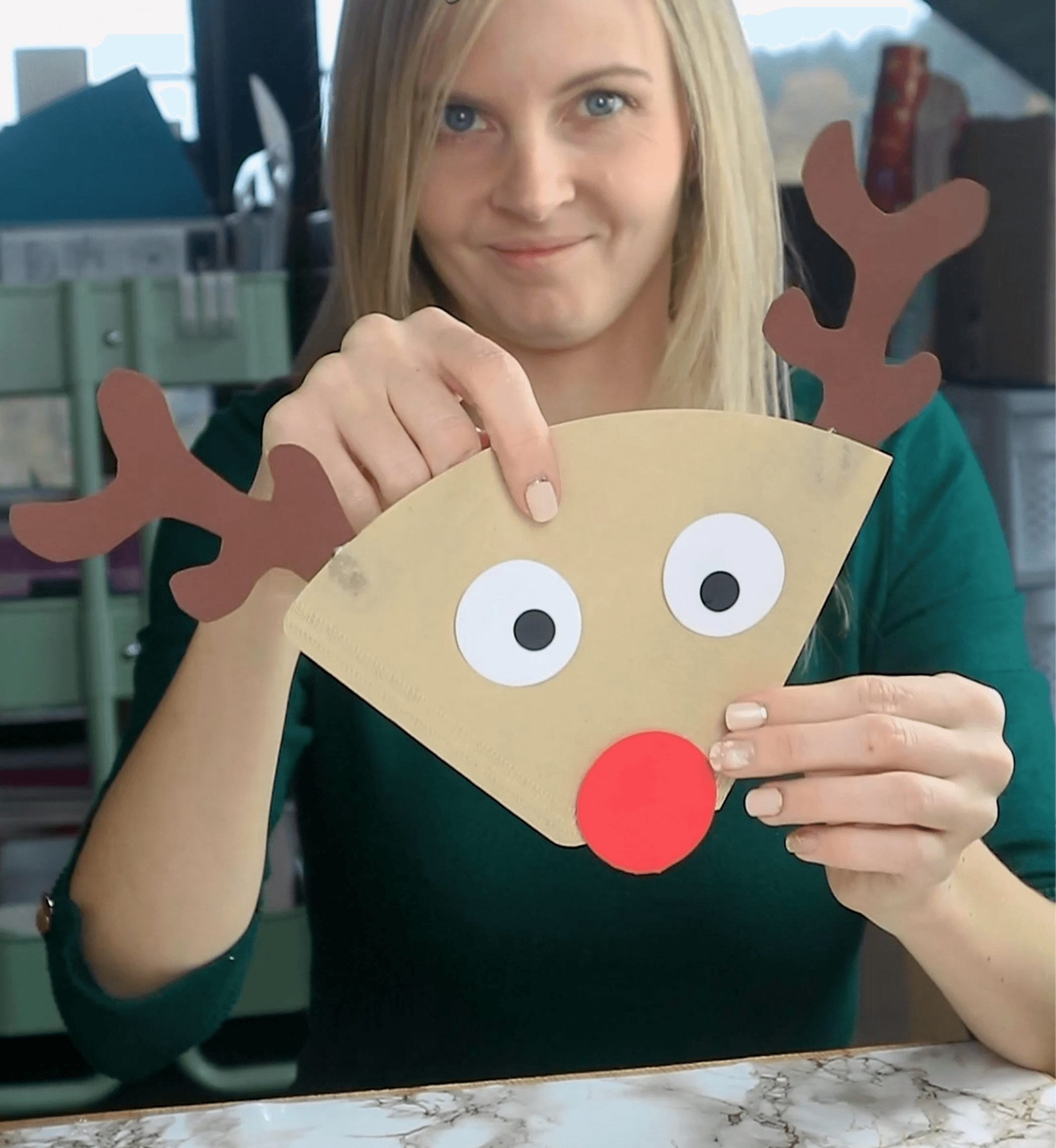 Rentier Adventskalender aus Kaffeefiltern - Bild 5