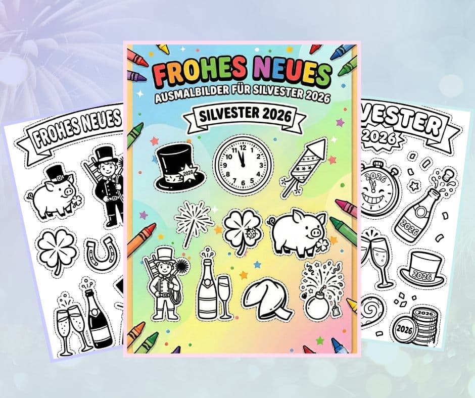 Ausmalbilder Silvester 2026