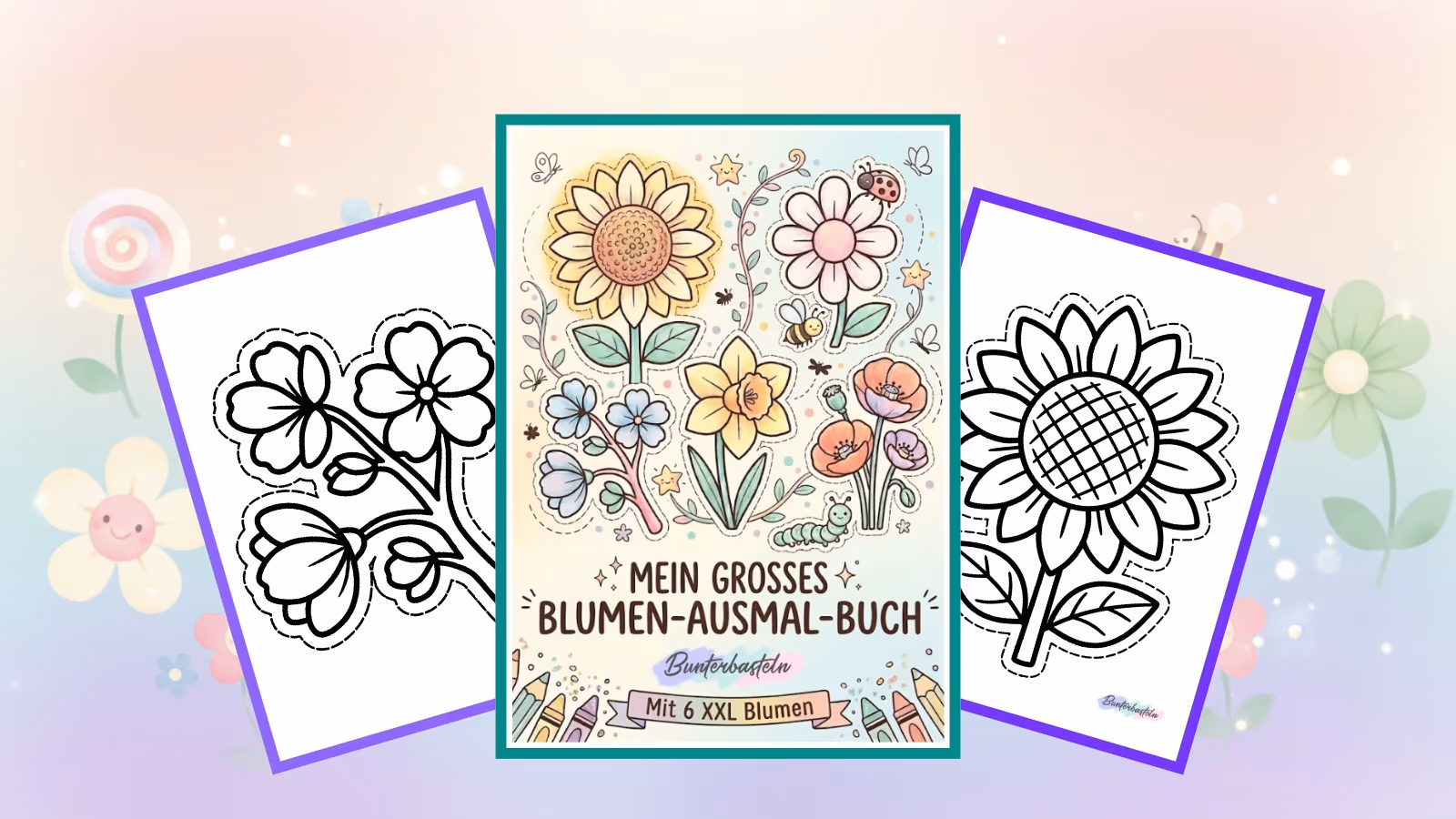 XXL-Blumen zum Ausmalen