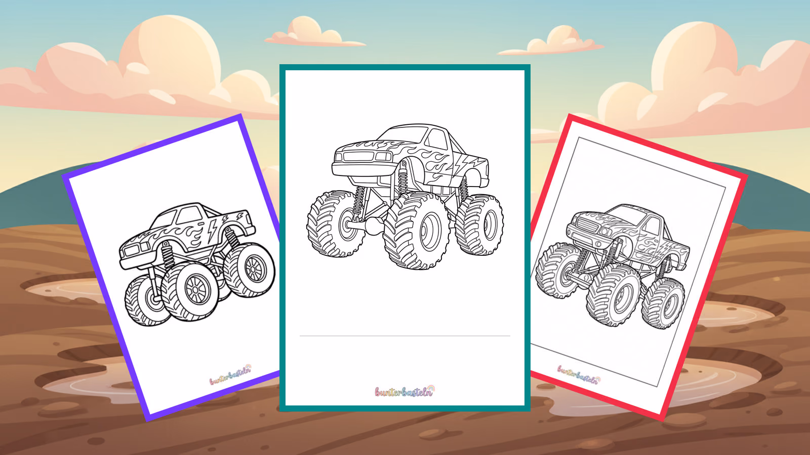 Monster Truck mit coolen Flammen-Mustern